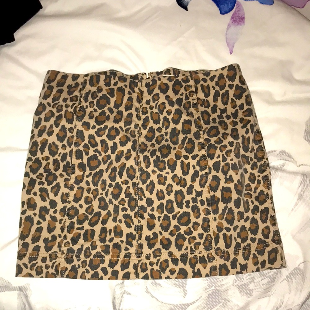 Leopard Print Mini Skirt